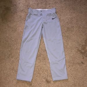 Nike Baseball Pants Grey with Black Nike Logo, Boys Medium